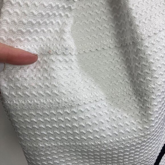 Sans Souci Strapless Mini Dress Small White Black Fit and Flare Preppy Prom - Picture 4 of 10